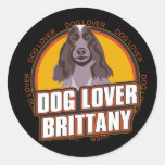 Brittany Spaniel Dog Lover Round Stickers