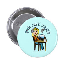 Broadcaster (Blonde) Pinback Button