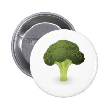 Broccoli illustration pinback button