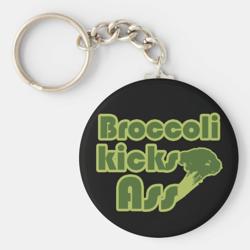 Broccoli Kick Funny Vegan Keychains