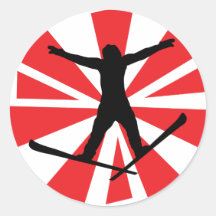 broken glas ski jump stickers