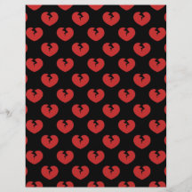 Broken hearts pattern flyer design