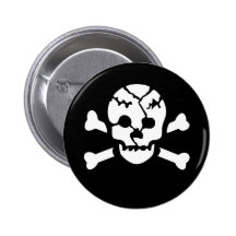 Broken Skull Pinback Button