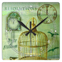 Bronze Birdcage Wall Clocks