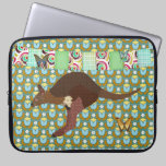 Bronze & Blush Wallaby & Butterflies Retro Floral laptop sleeves