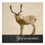 Bronze Buck Black & White Invitation