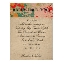 Bronze Buck Ivory & Floral Ornate Wedding Invitati Invites