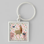 Bronze Llama Blue Boho Butterflies Keychain keychains