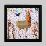 Bronze Llama Pink Retro Floral Gift Box gift boxes