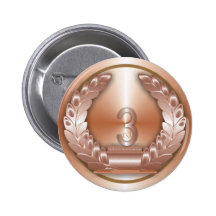 Bronze Medal Pinback Button