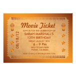 Bronze Movie Ticket invitations