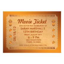 Bronze Movie Ticket Custom Announcement