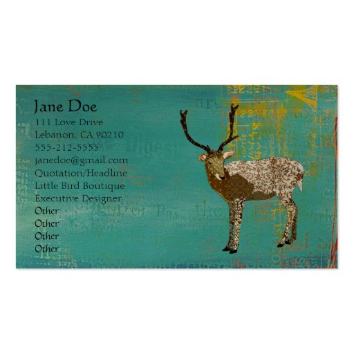 Bronze Ornate Buck Boho Business Cards