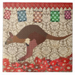 Bronze Pink Wallaby Copper Damask tiles