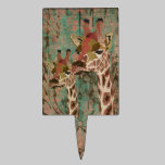 Bronze Rosa Giraffes  Damask Cake Topper cake picks