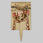 Bronze Rosa Giraffes  Kiss Cake Topper cake picks