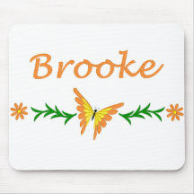 Brooke (Orange Butterfly) Mousemats