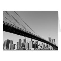 Brooklyn Bridge and Manhattan Skyline Greeting Cards