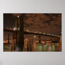 Brooklyn Bridge at Night Poster