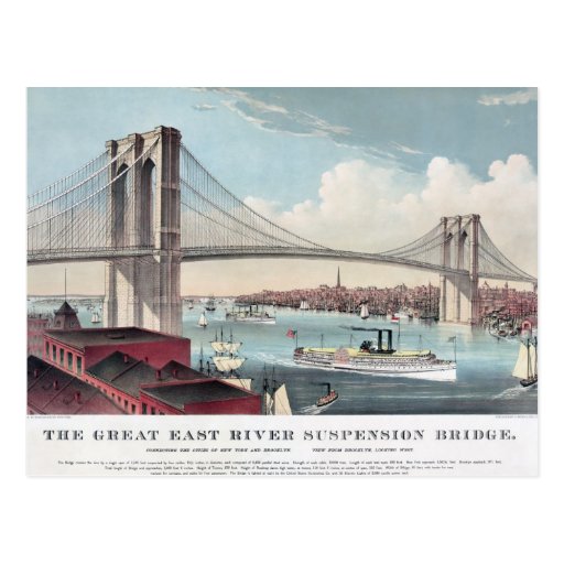 Brooklyn Bridge painting Postcard