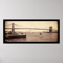 Brooklyn Bridge Span Photo 1896 Poster