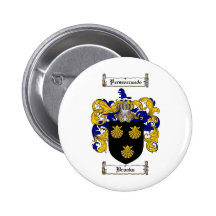 BROOKS FAMILY CREST -  BROOKS COAT OF ARMS PINBACK BUTTONS