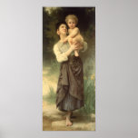 Brother and Sister, Bouguereau, Vintage Victorian Poster