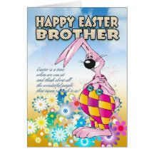 Brother Easter Card - Easter Bunny Flowers