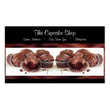 Brown and Black Cupcake Business Cards