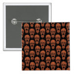 Brown and Black Zombie Apocalypse Pattern Pinback Button