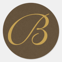 brown and gold Monogrammed Personal Seals Stickers