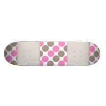 Brown And Pink Dots Skate Board