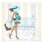 Brown Blue Baby Boy Shower Invitations
