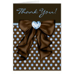 Brown Blue Baby Boy Shower Thank You Cards