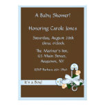 Brown Blue Baby Shower Invitation