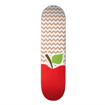 Brown Chevron Pattern; Apple Skate Board