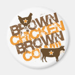Brown Chicken Brown Cow - Vintage Orange Refrigerator Magnet