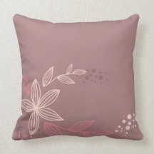 Brown & Cream Floral Design Pillow