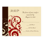 Brown/Cream/Red Reverse Swirl Post Card