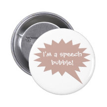 Brown Customisable Speech Bubble Balloon Button