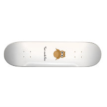 Brown cute owl skateboard deck