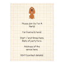 Brown Dog Cartoon. Hound. Custom Announcements