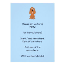 Brown Dog Cartoon. Hound. Custom Invitations