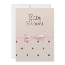 Brown Dots Baby Shower Invitations