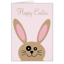 Brown Easter Bunny Greeting Card