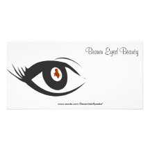 Brown eyed beauty customized photo card