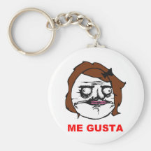 Brown Female Me Gusta Comic Rage Face Meme Keychain