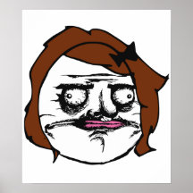 Brown Female Me Gusta Comic Rage Face Meme Print