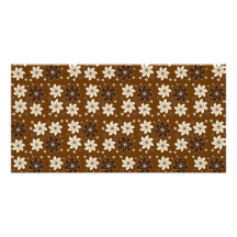 Brown floral pattern photo card template