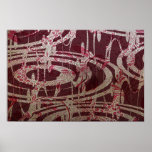 Brown Floral Spirals Poster